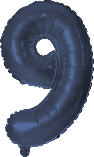 Folieballon cijfer 9 30 cm blauw TORO