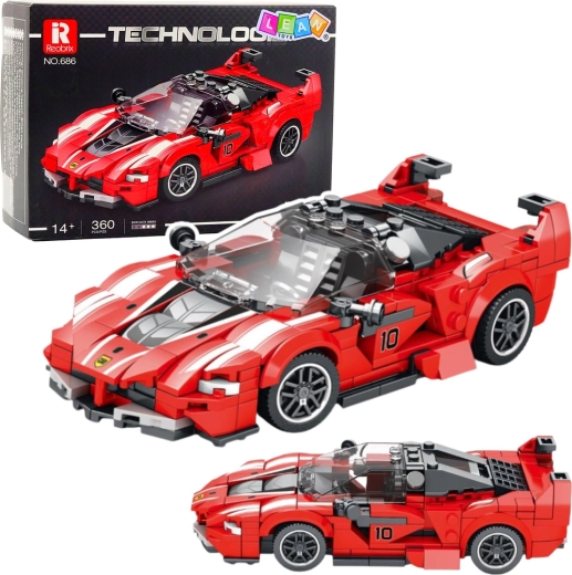 Bouwpakket raceauto FXX‑K, rood, 360 stukjes