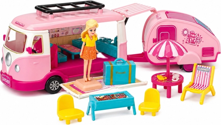 Openklapbare camper met toegankelijk interieur