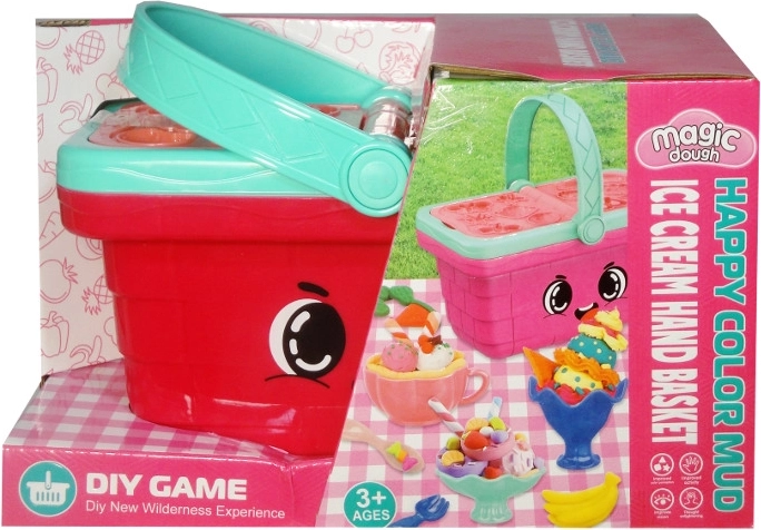 Boetseerklei in picknickmand – creatief dessertset