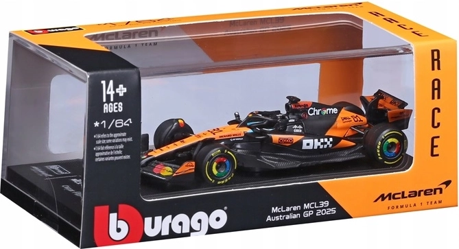 BBU verzamelmodel Formule McLaren MCL39 1:64 met coureur Oscar Piastri