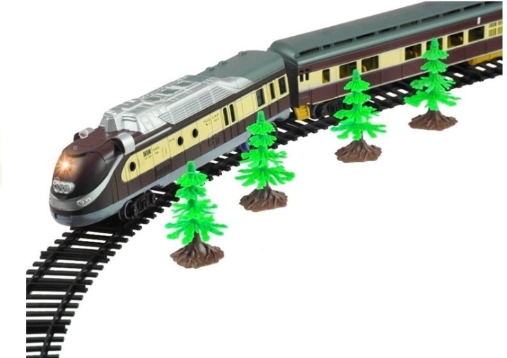 Batterijgevoede locomotief en vijf voertuigen