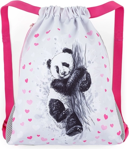 Bagmaster schooltasje voor gymspullen en binnenschoenen panda