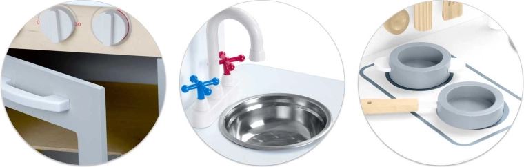 Functionele gootsteen met draaibare kraan