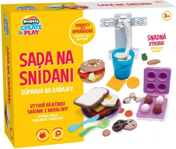 Modelo set voor een klei-ontbijt voor kinderen