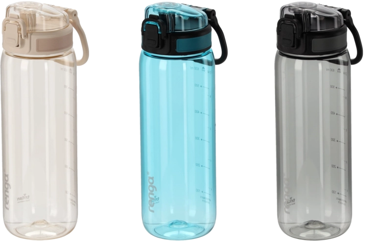 Waterfles 630 ml met maatverdeling – mix kleuren