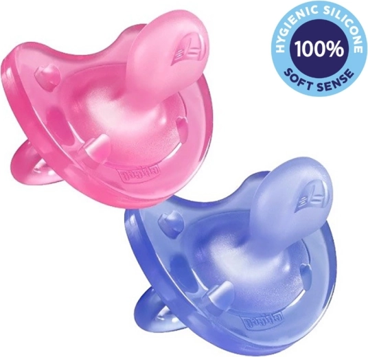 Chicco fopspeen Physio Soft volledig siliconen voor meisjes 16–36 m, 2 stuks
