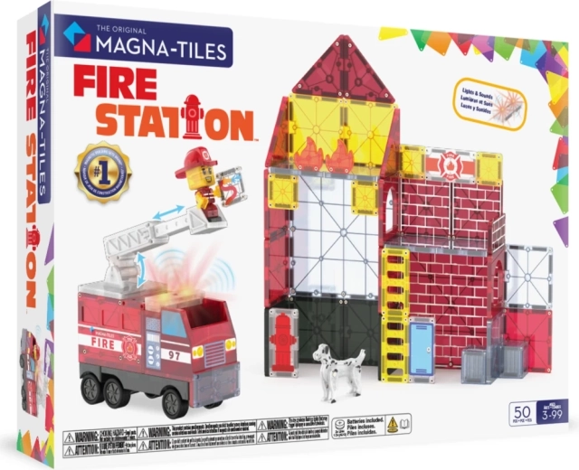 Magna-Tiles magnetische bouwset brandweerkazerne (50 onderdelen)