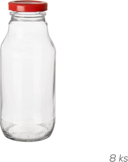 Glazen fles met metalen dop 0,33 l (8 stuks)
