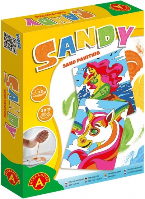 Zandschilderijen - Sandy - Zeemeermin, Eenhoorn