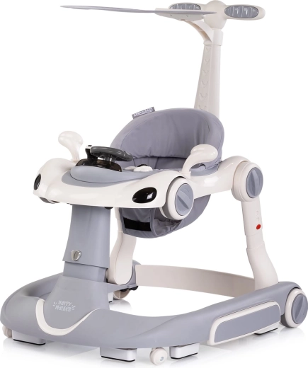 Interactieve 5-in-1 babyloopwagen CHIPOLINO Happy Walker – grijs