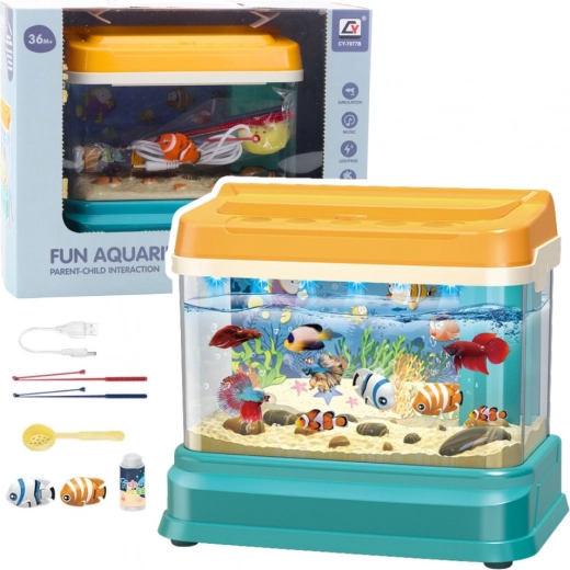 Educatief magnetisch aquarium met LED-verlichting en bubbels