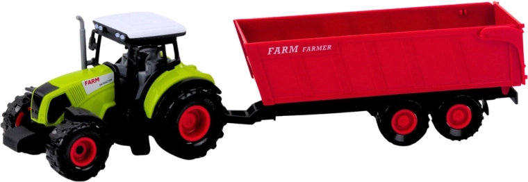 Tractor met aanhanger voor werk op het veld