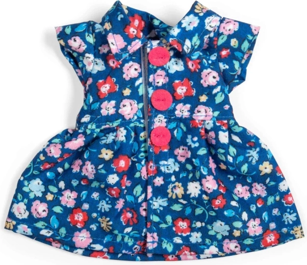 Bigjigs Toys donkerblauwe bloemenjurk voor pop 28 cm
