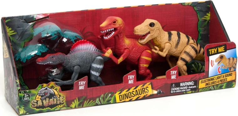 Drie dinosaurussen en een boompje in één verpakking