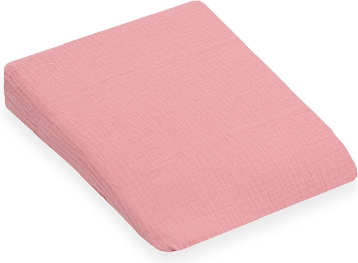 Mousseline kussensloop voor baby wigkussen – New Baby Standard 30 × 37 cm, roze