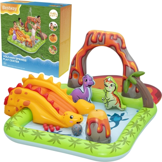 Bestway opblaasbaar water-speelcentrum met dinosaurussen en vulkaan Volcano and Springs