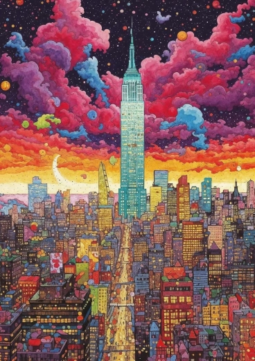 Puzzle ART PUZZLE WOWO Series: kleurrijk New York 1000 stukjes