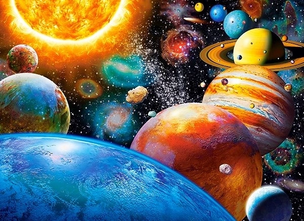 Puzzel planeten en hun manen 300 stukjes
