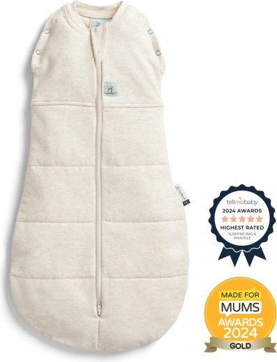 ergoPouch inbakerings- en slaapzak 2-in-1 Cocoon Oatmeal Marle 3–6 maanden, 2,5 TOG