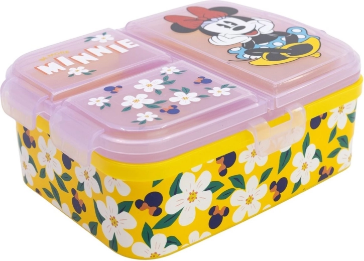 Stor lunchbox Minnie XL met meerdere vakjes geel - 1 stuk