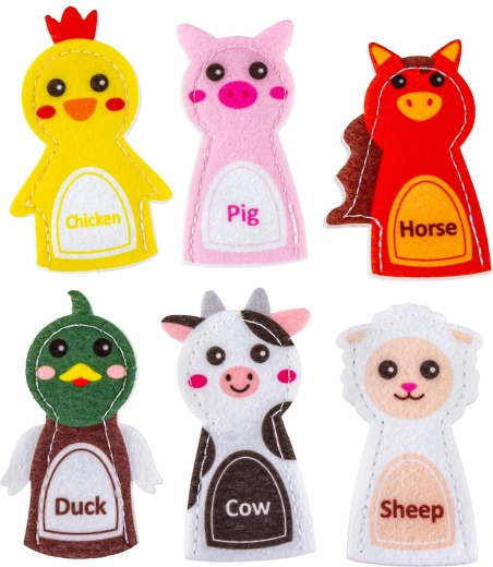 Vingerpopjes voor verhalen en het leren kennen van dieren