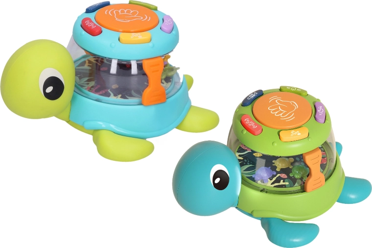 Muziekschildpad met trommeltje en effecten