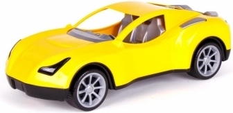 Sportieve kunststofauto met vrijloop 38 cm - 1 stuk