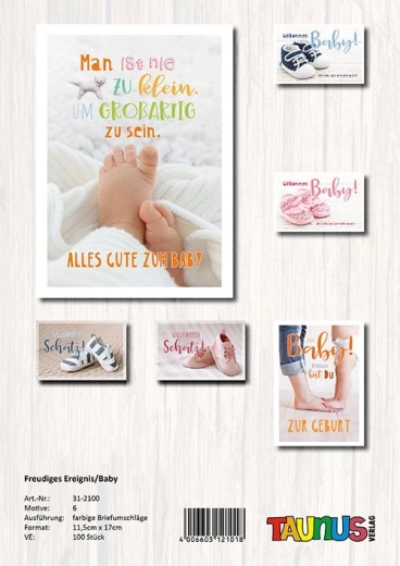 Geboortekaartje voor een baby - 1 stuk