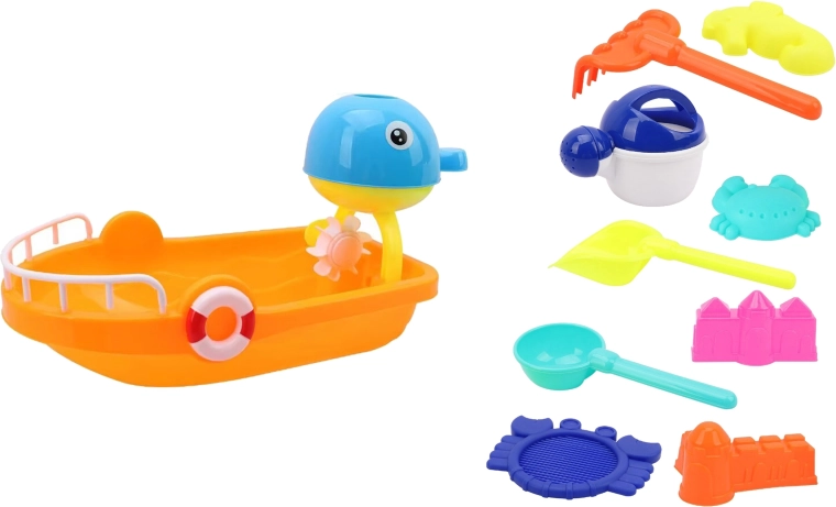 Zandset met bootje 35 cm - 10 stuks