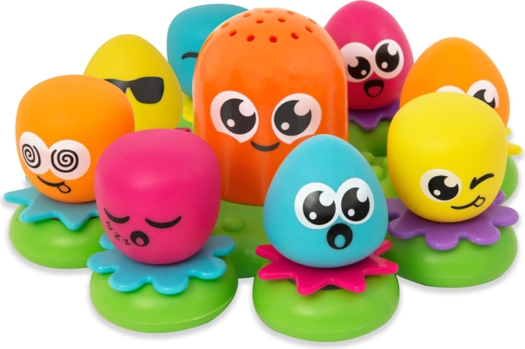 Drijvend eilandje met een octopusfamilie