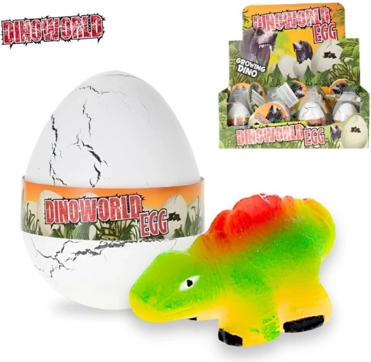 Dinoworld uitkomende en groeiende dinosaurus in een ei