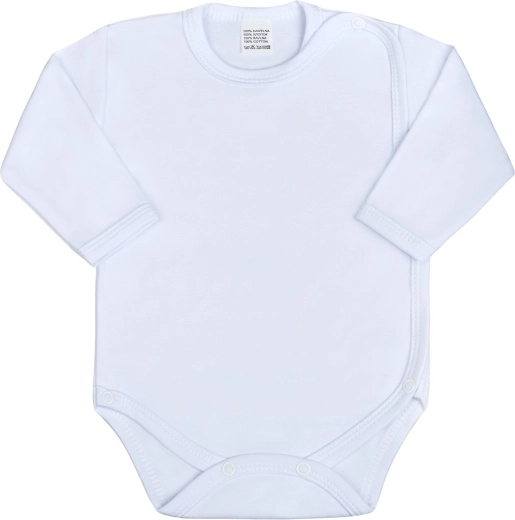 Babyromper met lange mouwen en drukknoopsluiting over de hele lengte New Baby Classic wit 62