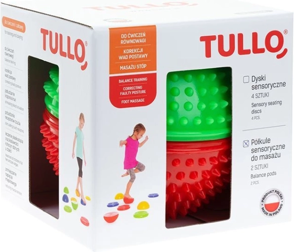 Sensorische halve bollen 2 stuks rood en groen