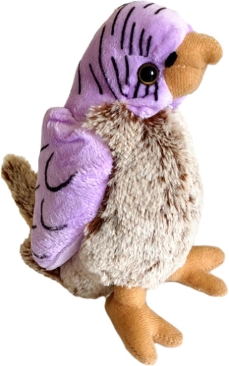Paars-bruine pluchen papegaai 17 cm