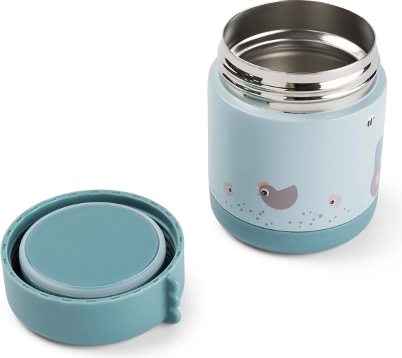 Done by Deer thermische voedselpot Tiny farm blauw 300 ml