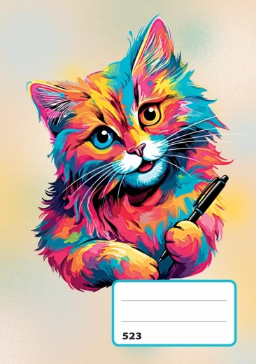 Schrift A5 gelijnd 20 vellen kat