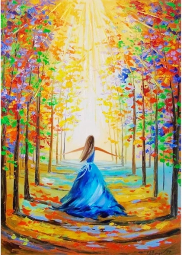 Schilderij op canvas om te schilderen op nummer in lijst 40 × 50 cm – bloemrijke laan