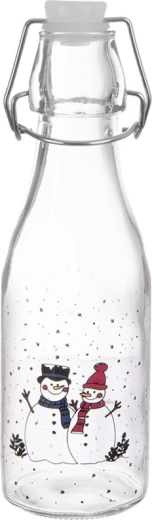 Glazen fles met beugelsluiting Sneeuwpop 0,29 l