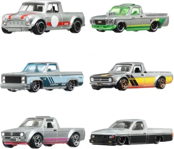 Mix van klassieke en moderne pickups en auto’s