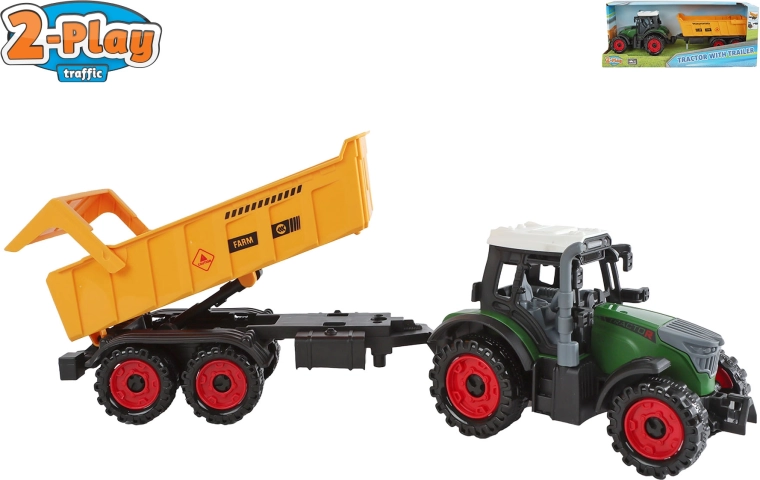 Tractor met aanhanger op vliegwiel 2-Play Traffic - 1 stuk