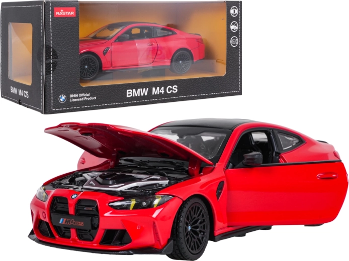 Metalen model BMW M4 CS RASTAR op schaal 1:24, rood