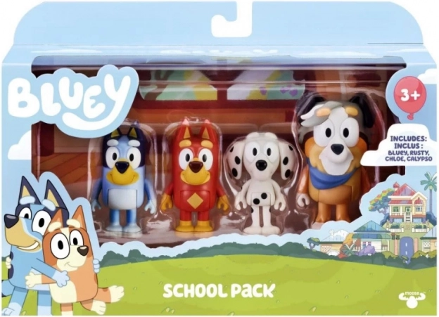 Schoolpakket 4 stuks Bluey-figuren