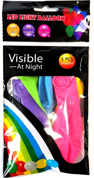 LED-lichtballonnen 30 cm – 5 stuks in een kleurenmix