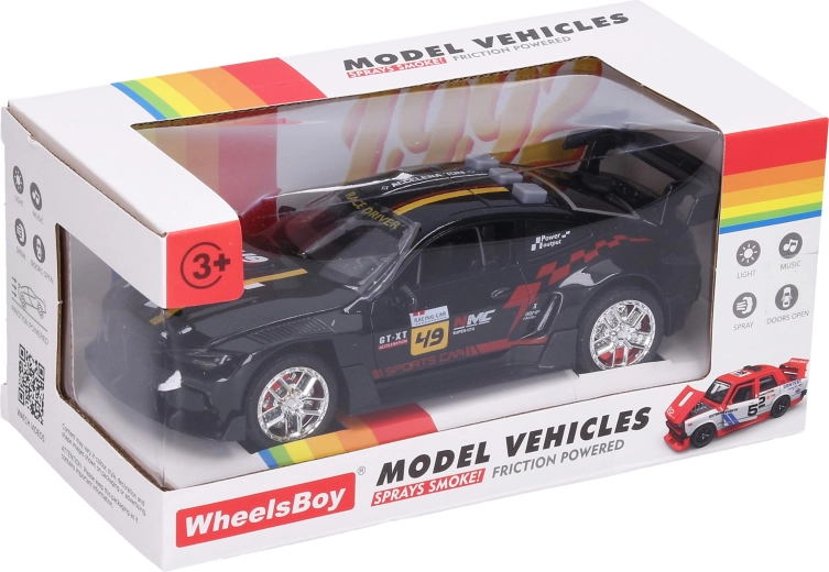 Auto met licht-, geluids- en rookeffecten 17 cm - 1 stuk