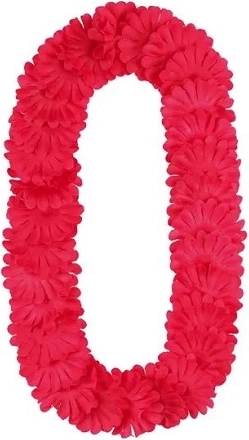 Hawaïaanse bloemenketting donkerroze 1,2 m