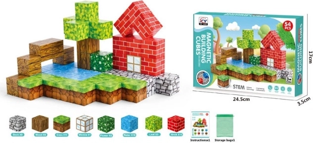 Magnetische bouwset met 54 onderdelen