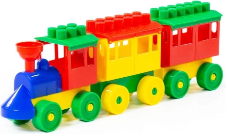 Kleurrijke plastic treinset voor kinderen vanaf 3 jaar