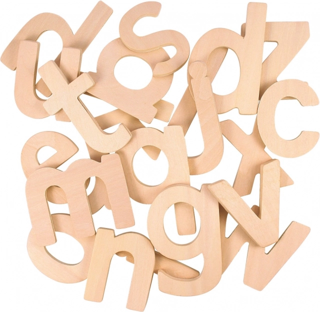 Houten alfabet kleine letters