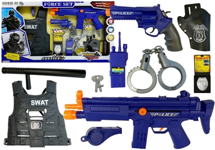 Politie speelset met schietgeluiden en accessoires